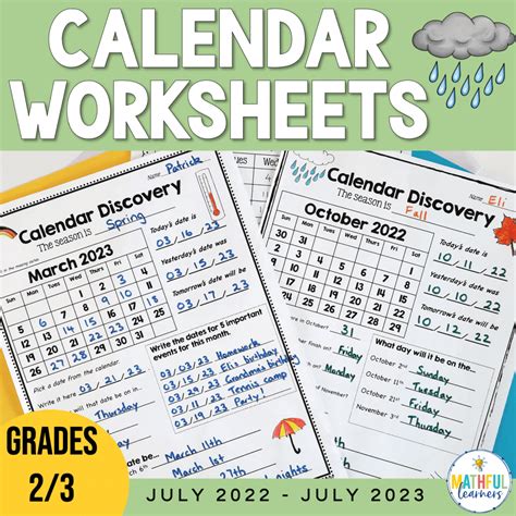 Calendar Maths Worksheets Teaching Time And Calendar Skills To Kids