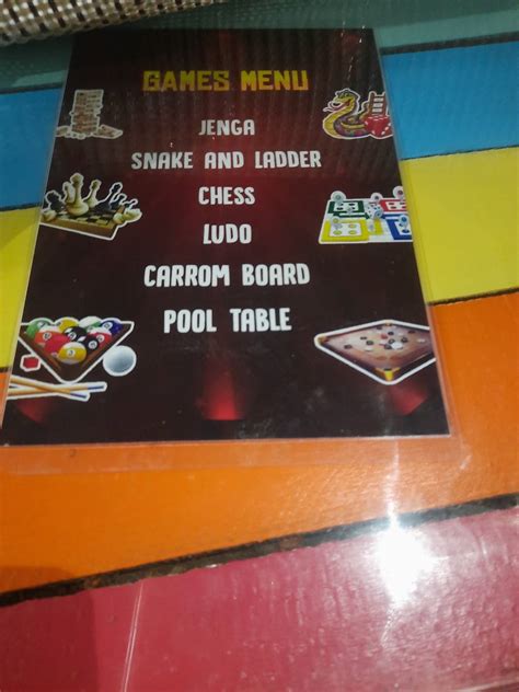Menu at The Razz-matazz, Belgaum