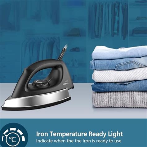 Philips Heavyweight Dry Iron GC181/8- – 1000 watts power, Black Non ...