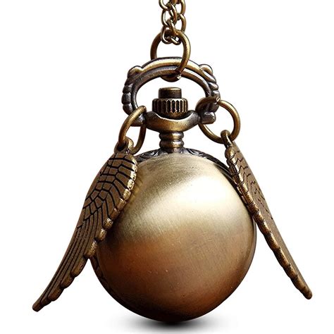 GORBEN Ball Wings Snitch Pocket Watches Quartz Movement Pendant Pocket ...