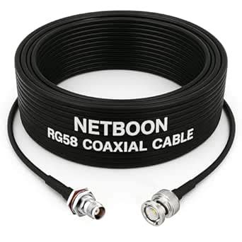 NETBOON RG58 Coaxial Cable Assembly with TNC Female Bulkhead to BNC ...