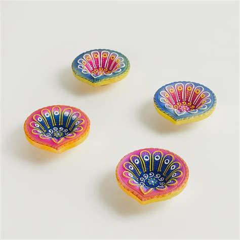 Buy Corsica Divine Set of 4 Clay Diyas from Corsica by Home Centre at ...