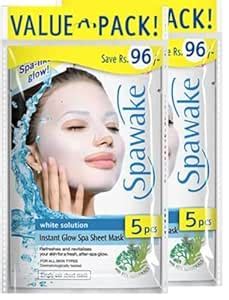 Buy Spawake Face Sheet Mask, Whitening Instant Glow Spa Sheet Mask ...
