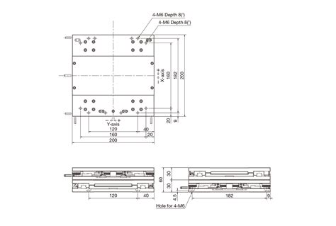SA200DEDimension｜Alignment Stage SA｜Mechatronics Series｜IKO NIPPON THOMPSON
