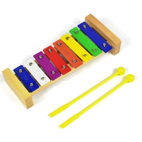 ENNBOM 8 Notes Xylophone Natural Wooden Glockenspiel Percussion ...