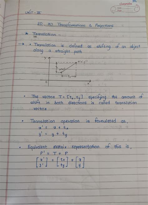 CG endsem notes by Dk 🖤 - classmate Date UNIT Page 2D 3D ...