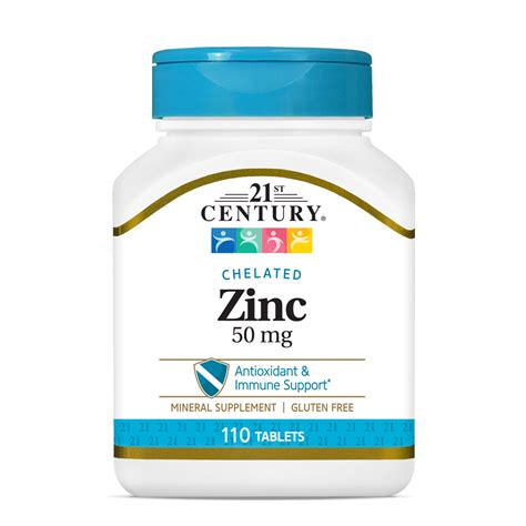 21st Century Chelated Zinc Vitamin 50mg - HubPharm Africa