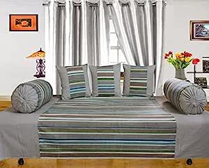 Dekor World Multi Stripe Diwan Set-Pack of 6 Pcs : Amazon.in: Home ...