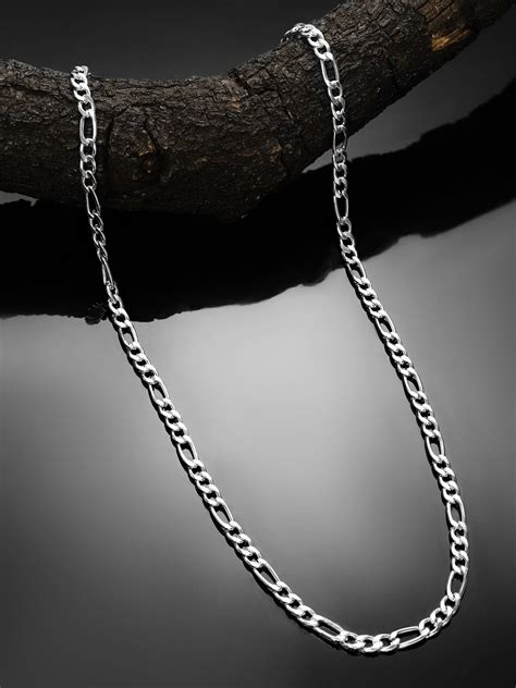 Rubans Silver-Plated Figaro Chunky Necklace for Men – Bold & Stylish S