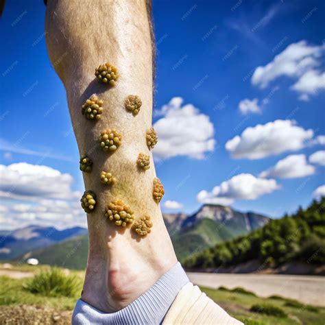 Severe Skin Condition Illustration with Blister and Warts Focus ...