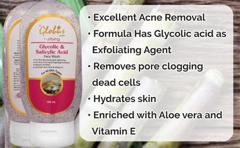Globus Remedies Glycolic & 1% Salicylic Acid Face wash For Acne Control ...