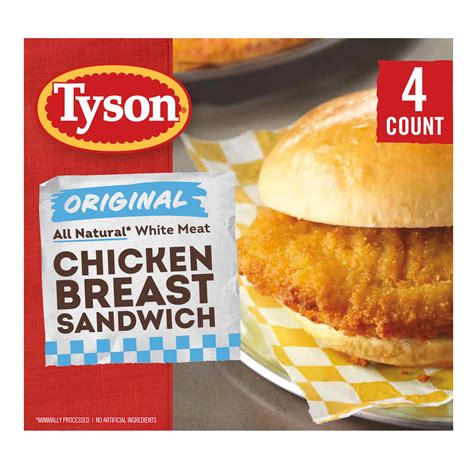 Tyson Original Chicken Breast Sandwich, 24 oz, 4 Count (Frozen ...