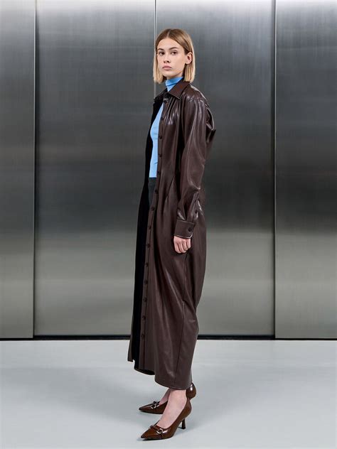 Dark Brown Metallic Accent Kitten-Heel Pointed-Toe Pumps - Dark Brown ...