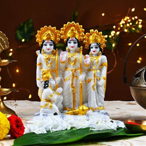 Buy Servdharm Resin Ram Darbar Murti For Home, Lord Shri Ram, Sita ...