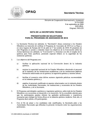 Fillable Online Secretar a T cnica - Organisation for the Prohibition ...