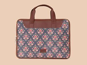ZOUK Vegan Leather GeoOptics Printed Casual L-Zippered Laptop Sleeves ...