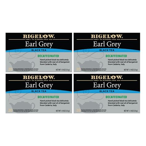 Bigelow Earl Grey, Decaffeinated Black Tea Bags, 80 Count (4 packs of ...