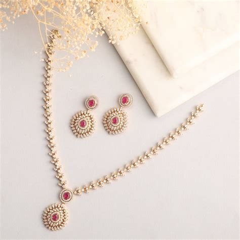 Shop Tarinika's Neena Nakshatra CZ Necklace Set | Indian Jewelry ...