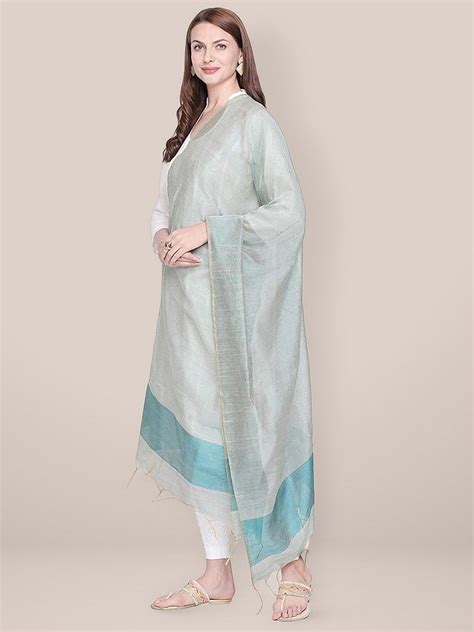 Blended Silk Green Dupatta. Dupatta Bazaar