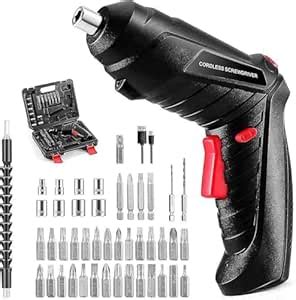 PIXELLA 47 in 1 Cordless Electric Screwdriver Drill with Built-in LED ...