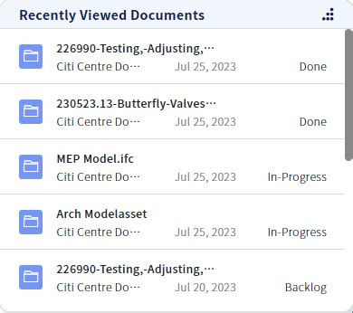 Recently Viewed Documents Widget