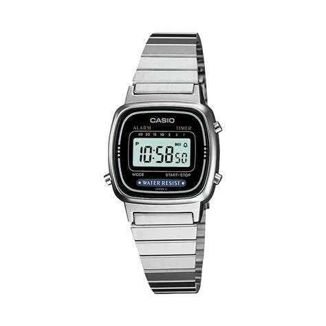 Casio Vintage Silver Digital Countdown timer, LA670WD-1DF-D123