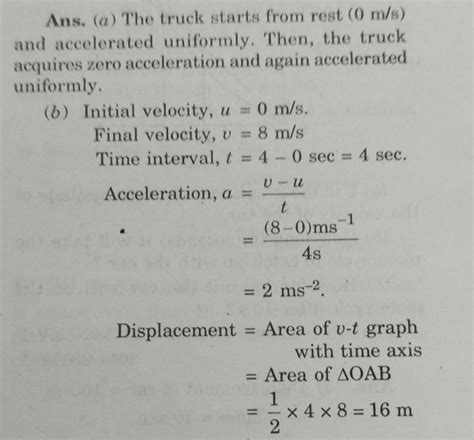 2. The following velocity-time graph describes the motion of a truck: a ...