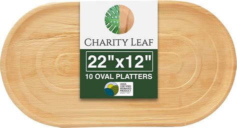 Buy Charity Leaf Disposable Palm Leaf 22" x 12" Trays 10 pieces Bamboo ...