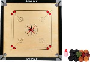 DIPSY WMS||Large Carrom Board (Round Pocket 32 x 32 x 1.5 cm) Full Size ...