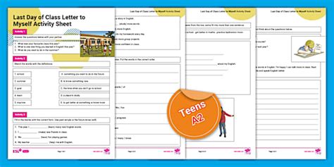 ESL End-of-Term Letter Activity Sheet