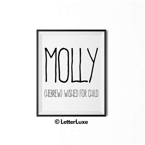 Molly Name Meaning Art, Molly Printable Birthday Gift, Nursery ...