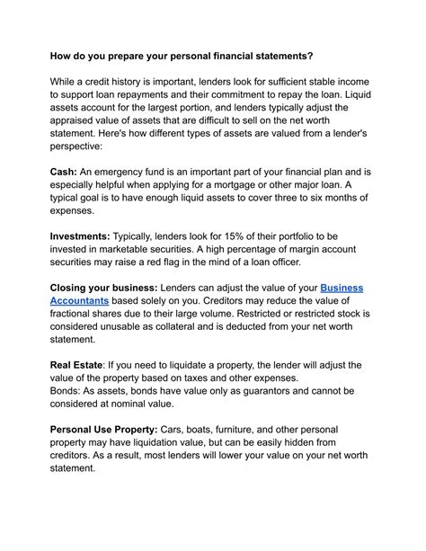 Image result for How to Create a Personal Financial Statement