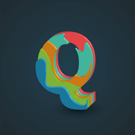 3D colorful layered character from a fontset, vector 316305 Vector Art at Vecteezy