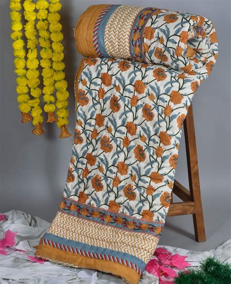 Best Quality Double Bed Jaipuri Printed Cotton Quilt At Wholesale Price