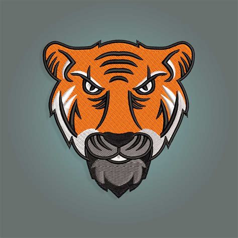 Face of Angry Tiger Embroidery design files