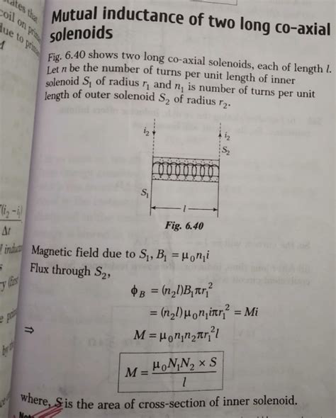 Derive the mutual inductance of two long solenoid? - EduRev Class 12 ...