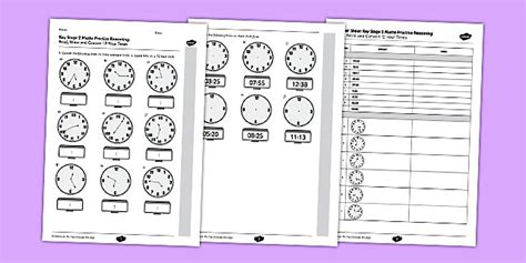 Junior Reasoning Test Read Write and Convert Time Between Analogue and ...