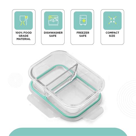 Elite Two Compartment Glass Lunch Box – Oliveware India