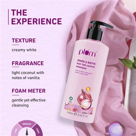 Plum Onion & Biotin Shampoo for Hairfall Control 250ml, Reduces ...