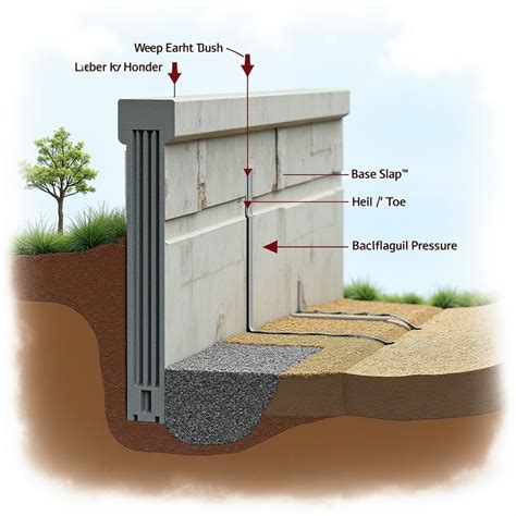 Reinforced Concrete Retaining Wall Illustration | Stable Diffusion Online