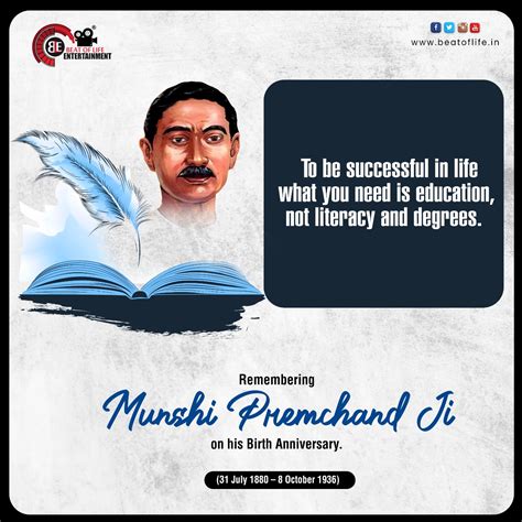 Munshi Premchand Birth Anniversary Wishes - Beat of Life Entertainment