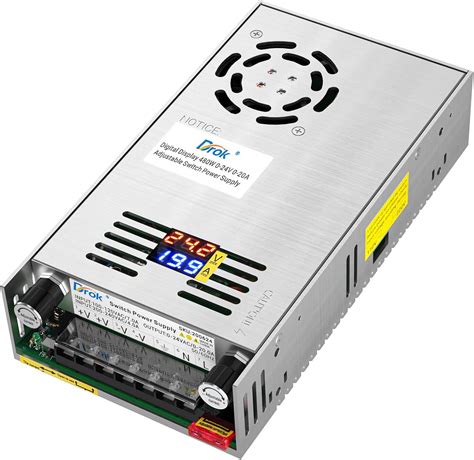 DROK 24V Power Supply, AC 110V220V to DC 0-24V 0-20A India | Ubuy