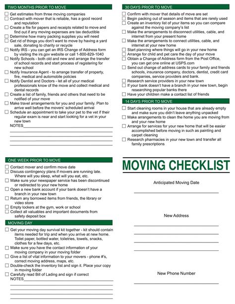 Free Printable Moving Checklist Templates [Word, PDF, Excel]
