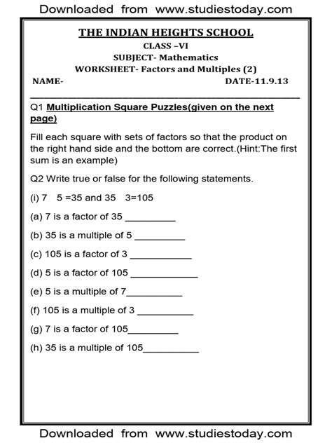 Image result for Class 6 Maths Worksheet Chapter Wise