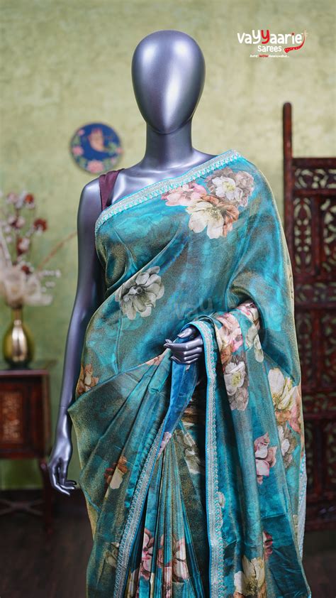 Rama Green Tissue Designer Saree Style – Vayyaarie sarees