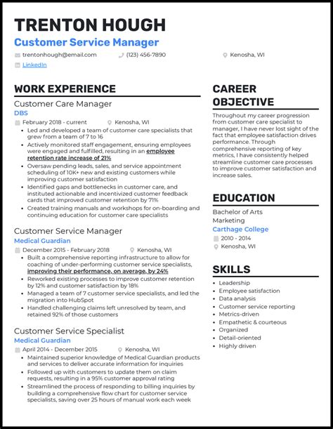 Image result for Service Manager Resume Examples