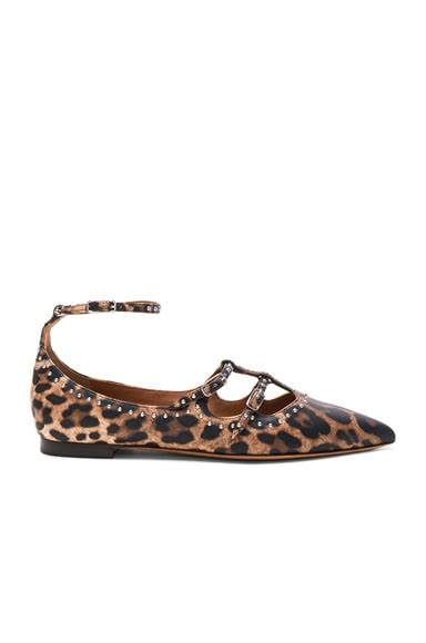 Givenchy Piper Leopard Print Leather Ballerina Flats in Multi | FWRD