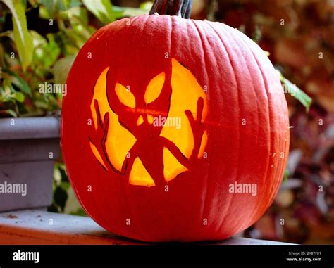 Scary Halloween Pumpkin Carvings Stock Photo - Alamy