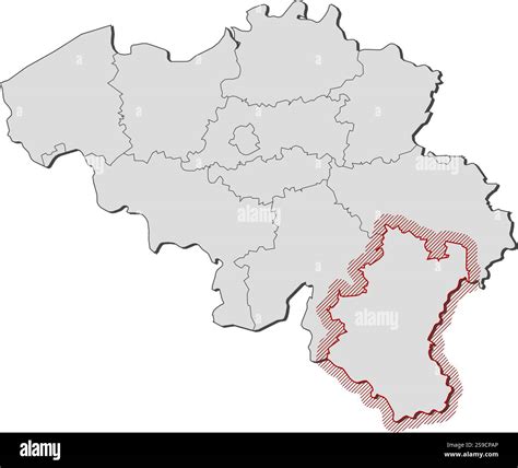 Map of Belgium with the provinces, Luxembourg is highlighted by a hatching Stock Vector Image ...