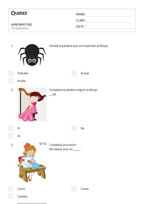 50+ Handwriting worksheets on Quizizz | Free & Printable